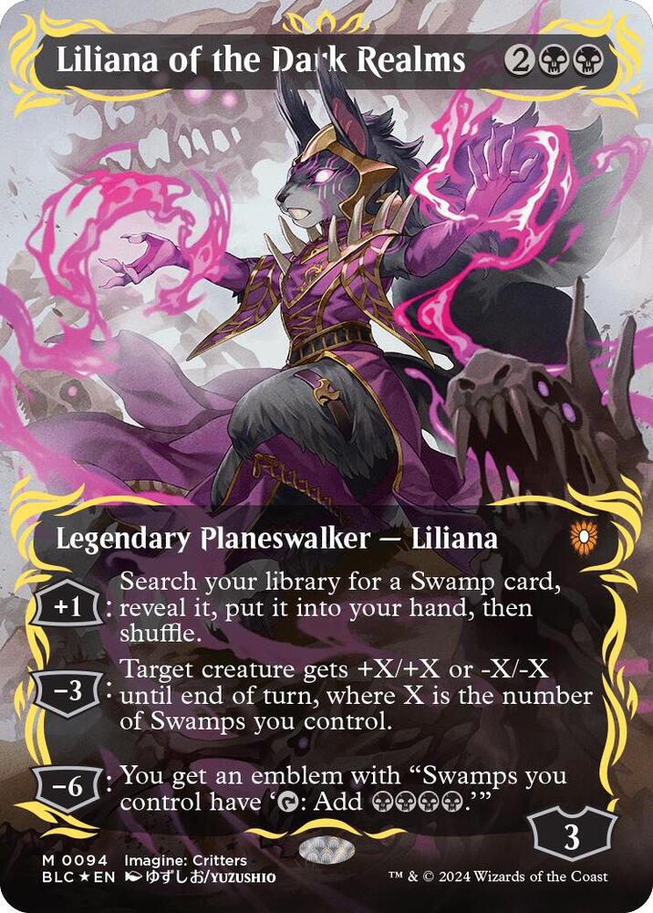 Liliana of the Dark Realms 94 (Commander: Bloomburrow)  - Borderless Raised Foil | Good Games Modbury