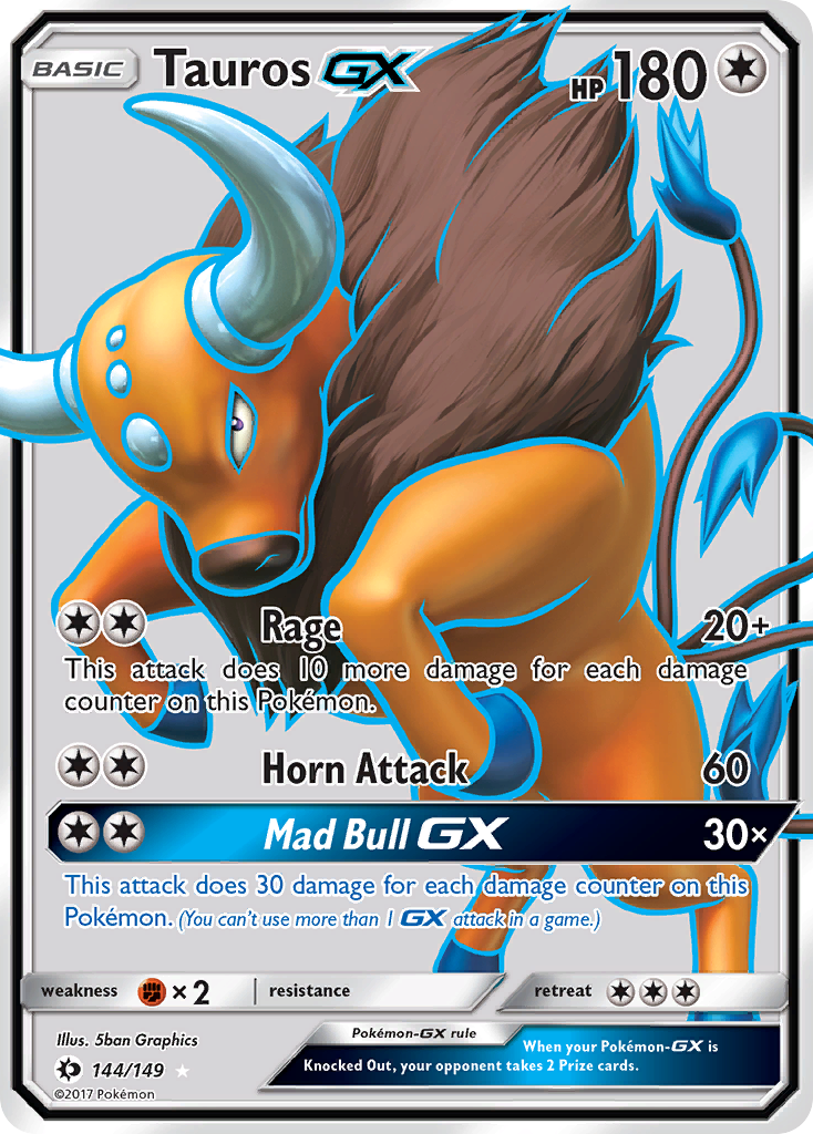 Tauros GX (144/149) [Sun & Moon: Base Set] | Good Games Modbury