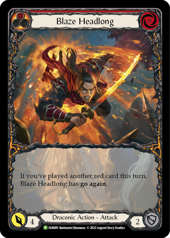 Blaze Headlong [FAB089] (Promo)  Rainbow Foil | Good Games Modbury