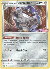 Galarian Perrserker (SWSH008) (Staff Prerelease Promo) [Sword & Shield: Black Star Promos] | Good Games Modbury