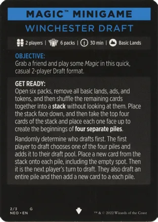 Winchester Draft (Magic Minigame) [Kamigawa: Neon Dynasty Minigame] | Good Games Modbury