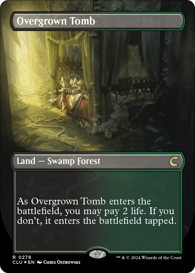 Overgrown Tomb (Borderless) [Ravnica: Clue Edition] | Good Games Modbury