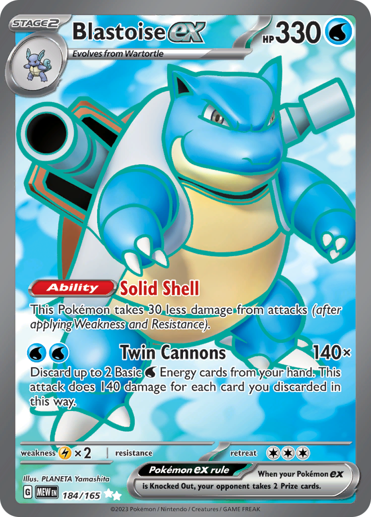 Blastoise ex (184/165) [Scarlet & Violet: 151] | Good Games Modbury