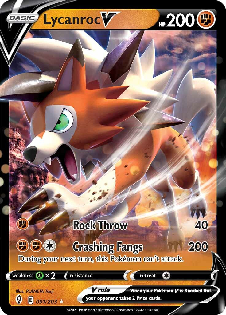 Lycanroc V (091/203) [Sword & Shield: Evolving Skies] | Good Games Modbury