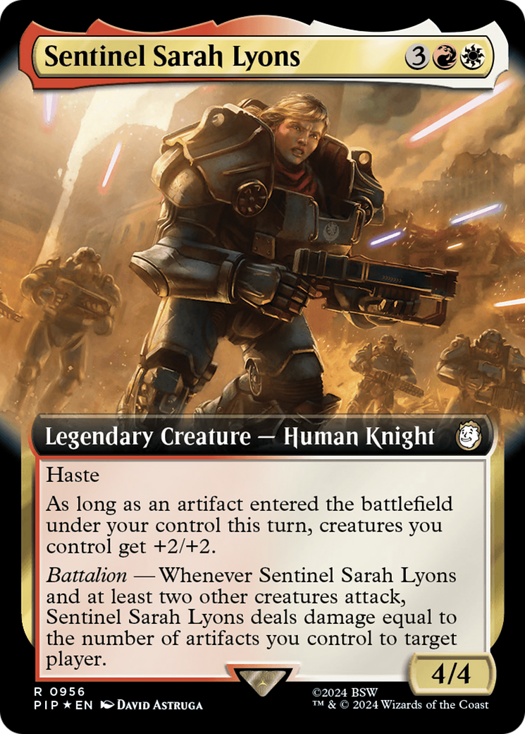 Sentinel Sarah Lyons (Extended Art) (Surge Foil) [Fallout] | Good Games Modbury