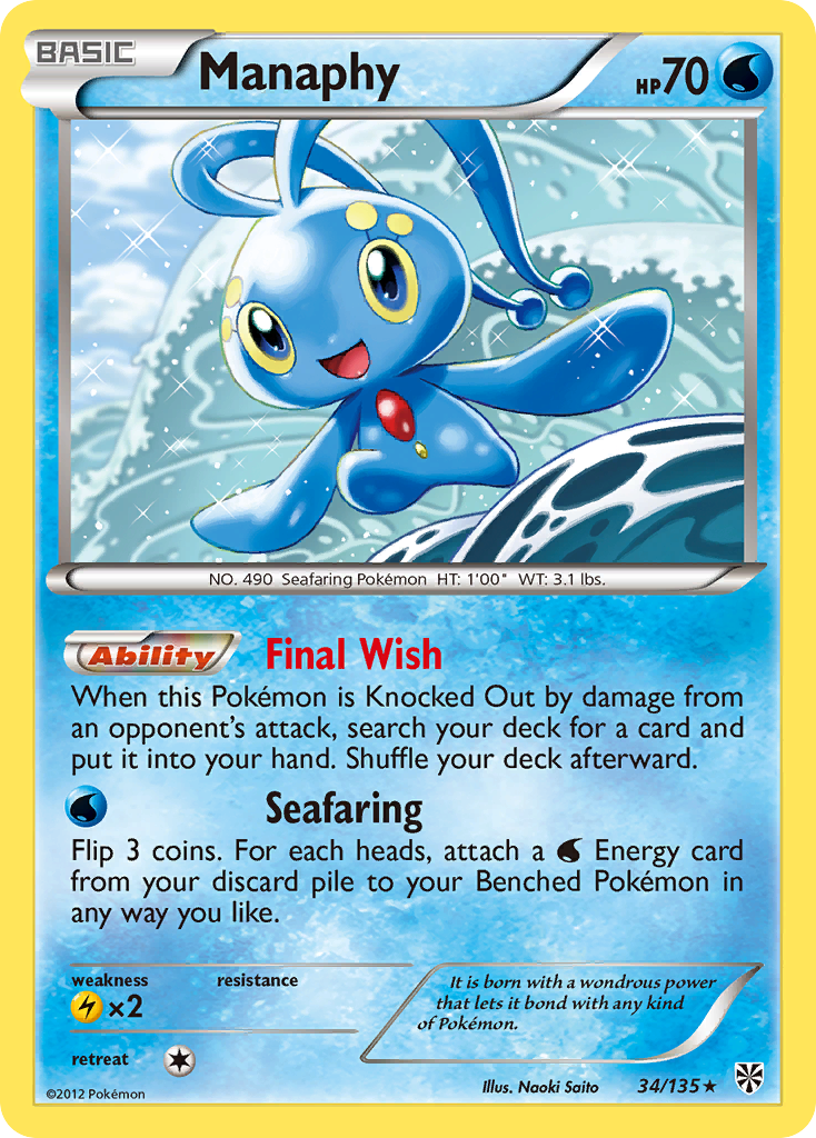 Manaphy (34/135) [Black & White: Plasma Storm] | Good Games Modbury