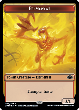 Goblin // Elemental Double-Sided Token [Dominaria Remastered Tokens] | Good Games Modbury