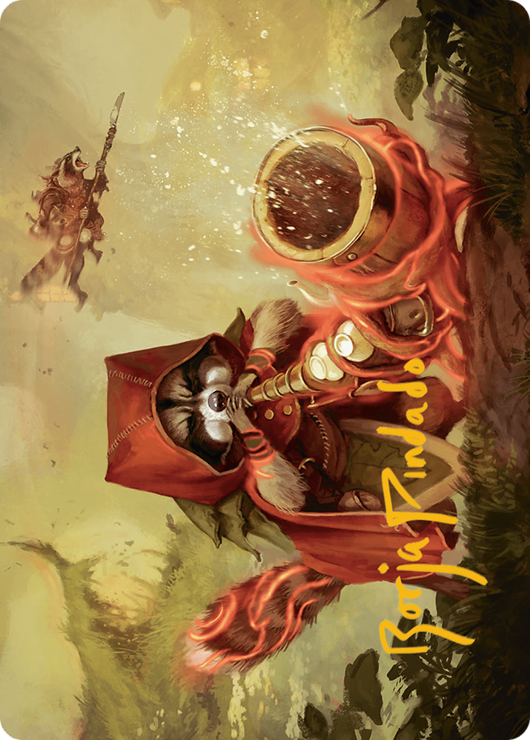 Raccoon Rallier Art Card (Gold-Stamped Signature) [Bloomburrow Art Series] | Good Games Modbury