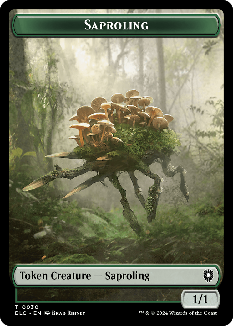 Saproling // Treasure Double-Sided Token [Bloomburrow Commander Tokens] | Good Games Modbury