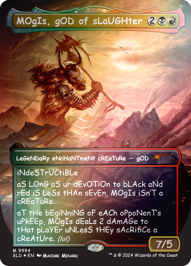 MOgIs, gOD of sLaUGHter (9994) (Rainbow Foil) [Secret Lair Drop Series] | Good Games Modbury