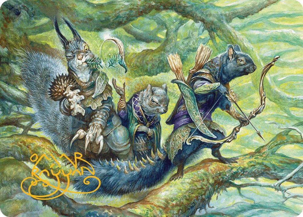 The Odd Acorn Gang Art Card Gold Stamped Signature 32 (Art Series: Bloomburrow)  | Good Games Modbury