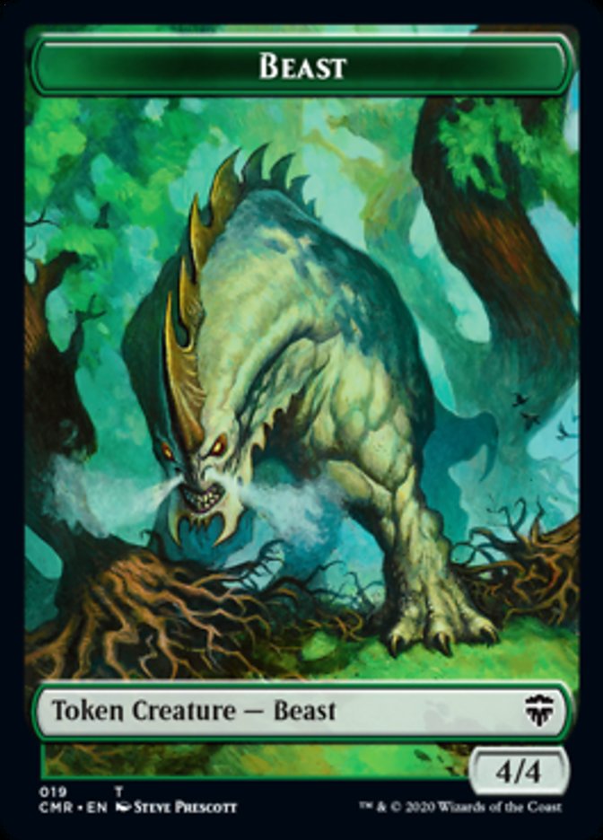Beast (18) // Beast (19) Double-Sided Token [Commander Legends Tokens] | Good Games Modbury