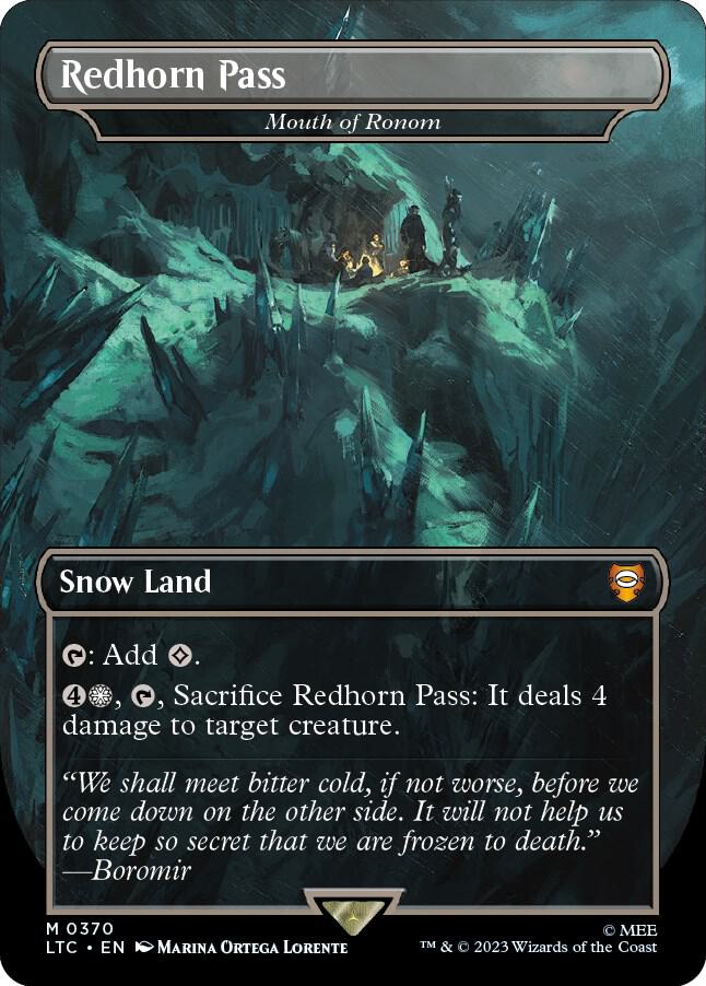 Redhorn Pass Mouth of Ronom Borderless 370 (Commander: The Lord of the Rings: Tales of Middle-earth)  - Borderless Foil | Good Games Modbury