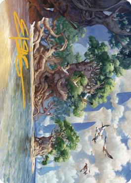 Yavimaya Coast Art Card Gold Stamped Signature 61 (Art Series: Dominaria United)  | Good Games Modbury