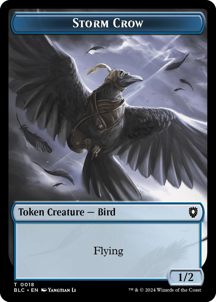 Storm Crow Frog Lizard Double Sided Token 18 // 28 (Commander: Bloomburrow)  | Good Games Modbury