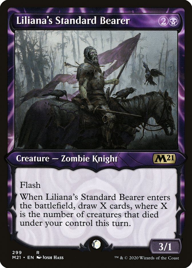 Liliana's Standard Bearer (Showcase) [Core Set 2021] | Good Games Modbury