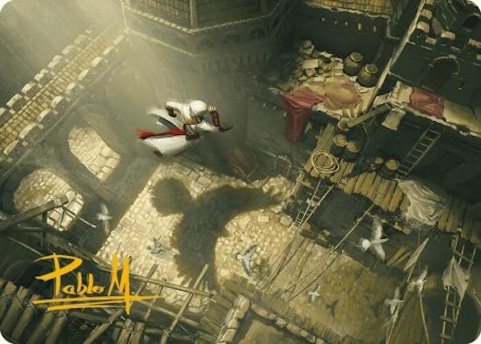 Rooftop Bypass Art Card Gold Stamped Signature 20 (Art Series: Universes Beyond: Assassin's Creed)  | Good Games Modbury