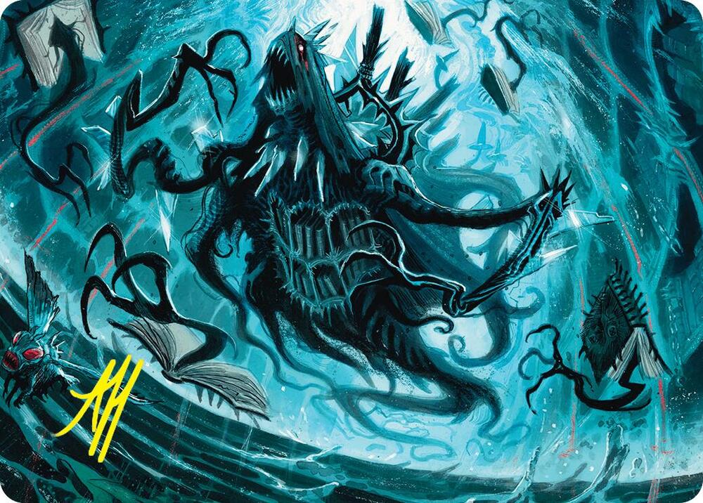 Overlord of the Floodpits Art Card Gold Stamped Signature 4 (Art Series: Duskmourn: House of Horror)  | Good Games Modbury