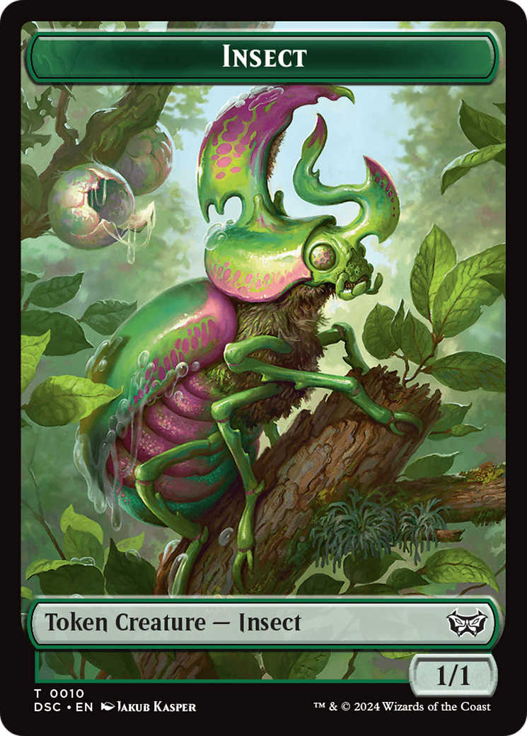 Insect (0010) //Manifest Double-Sided Token [Duskmourn: House of Horror Commander Tokens] | Good Games Modbury