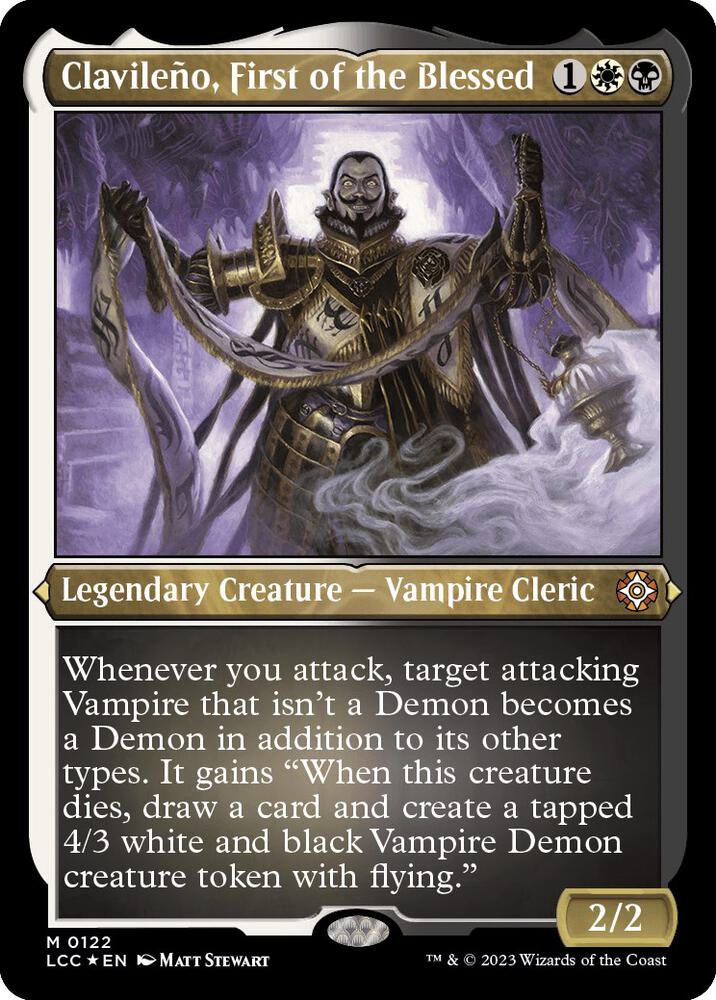 Clavileno First of the Blessed Display Commander Thick Stock 122 (Commander: The Lost Caverns of Ixalan)  - Foil | Good Games Modbury