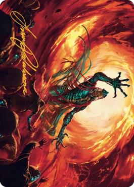 Gix Yawgmoth Praetor Art Card Gold Stamped Signature 16 (Art Series: The Brothers' War)  | Good Games Modbury