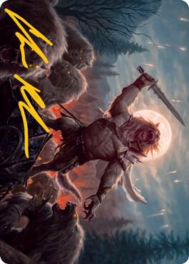 Tovolar the Midnight Scourge Art Card 06 81 Gold Stamped Signature 6 (Art Series: Innistrad: Midnight Hunt)  | Good Games Modbury