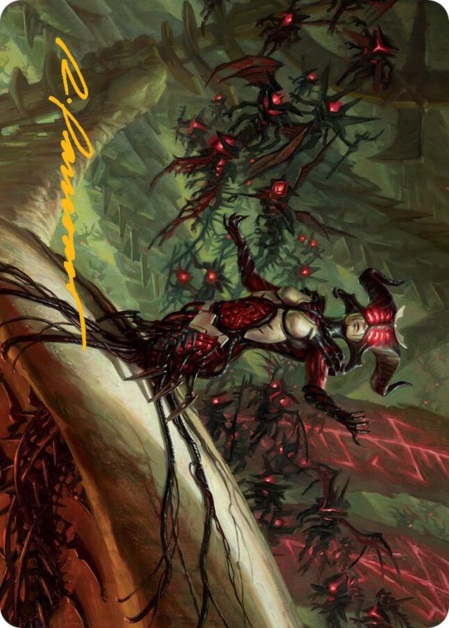 Sheoldred Art Card Gold Stamped Signature 28 (Art Series: March of the Machine)  | Good Games Modbury