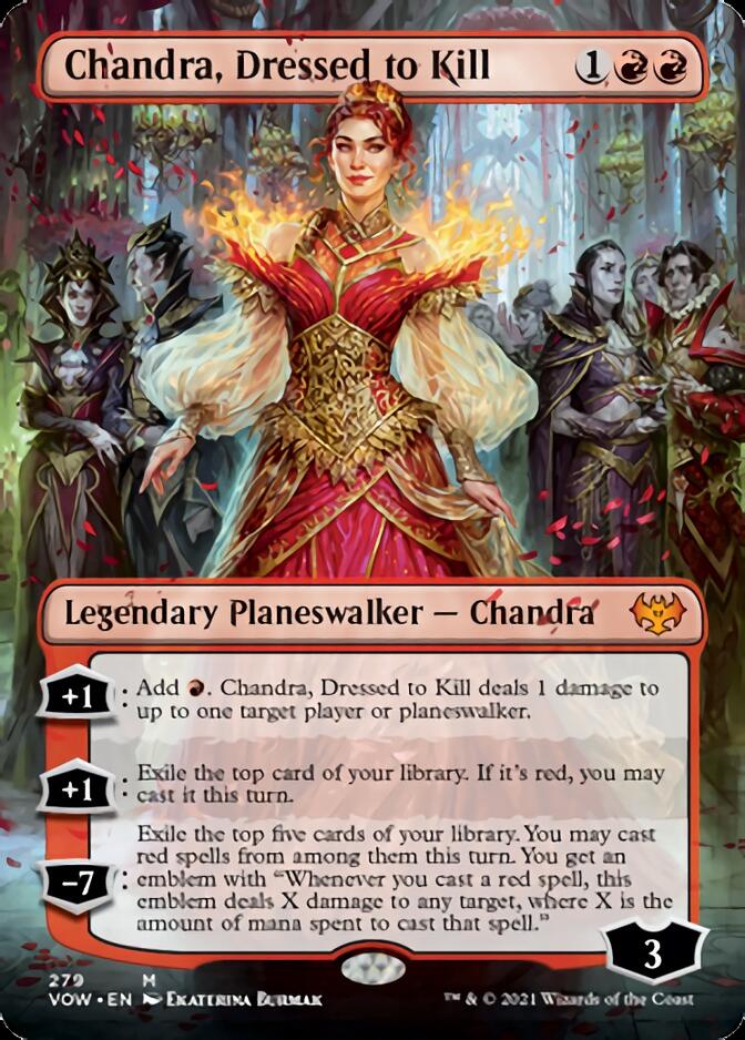 Chandra, Dressed to Kill (Borderless) [Innistrad: Crimson Vow] | Good Games Modbury