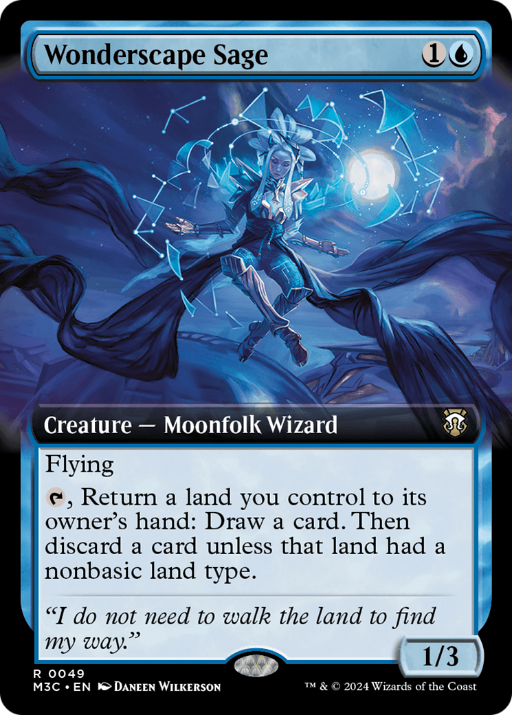 Wonderscape Sage (Extended Art) (Ripple Foil) [Modern Horizons 3 Commander] | Good Games Modbury