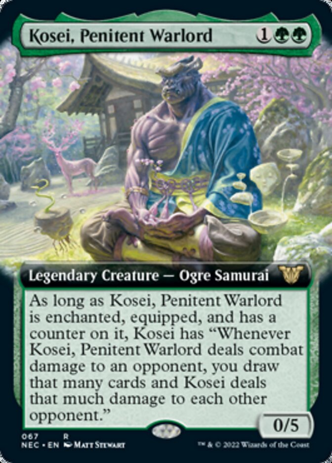 Kosei, Penitent Warlord (Extended Art) [Kamigawa: Neon Dynasty Commander] | Good Games Modbury