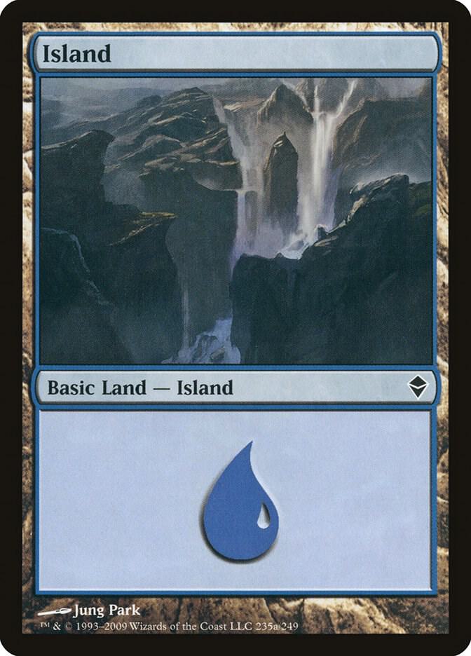 Island 235a/249 (Zendikar)  - Full Art | Good Games Modbury