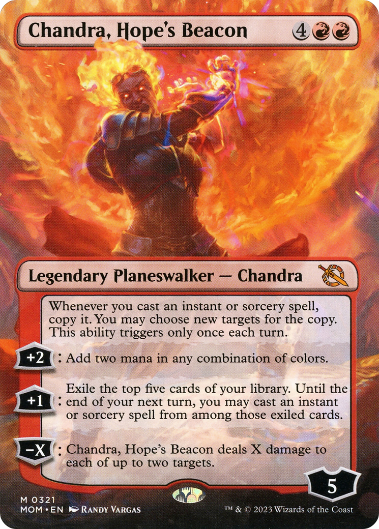 Chandra, Hope's Beacon (Borderless Alternate Art) [March of the Machine] | Good Games Modbury