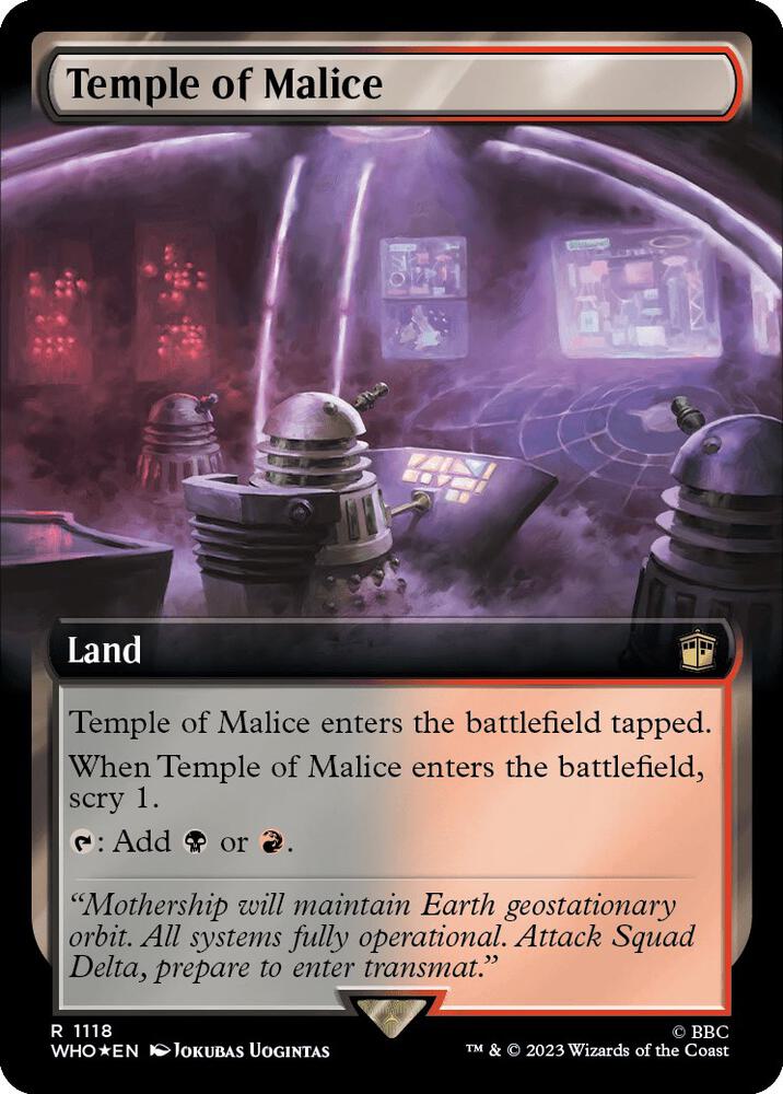 Temple of Malice 1118/331 (Universes Beyond: Doctor Who)  - Extended Art Surge Foil | Good Games Modbury