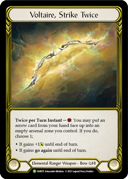 Voltaire, Strike Twice (Golden) [FAB075] (Promo)  Cold Foil | Good Games Modbury