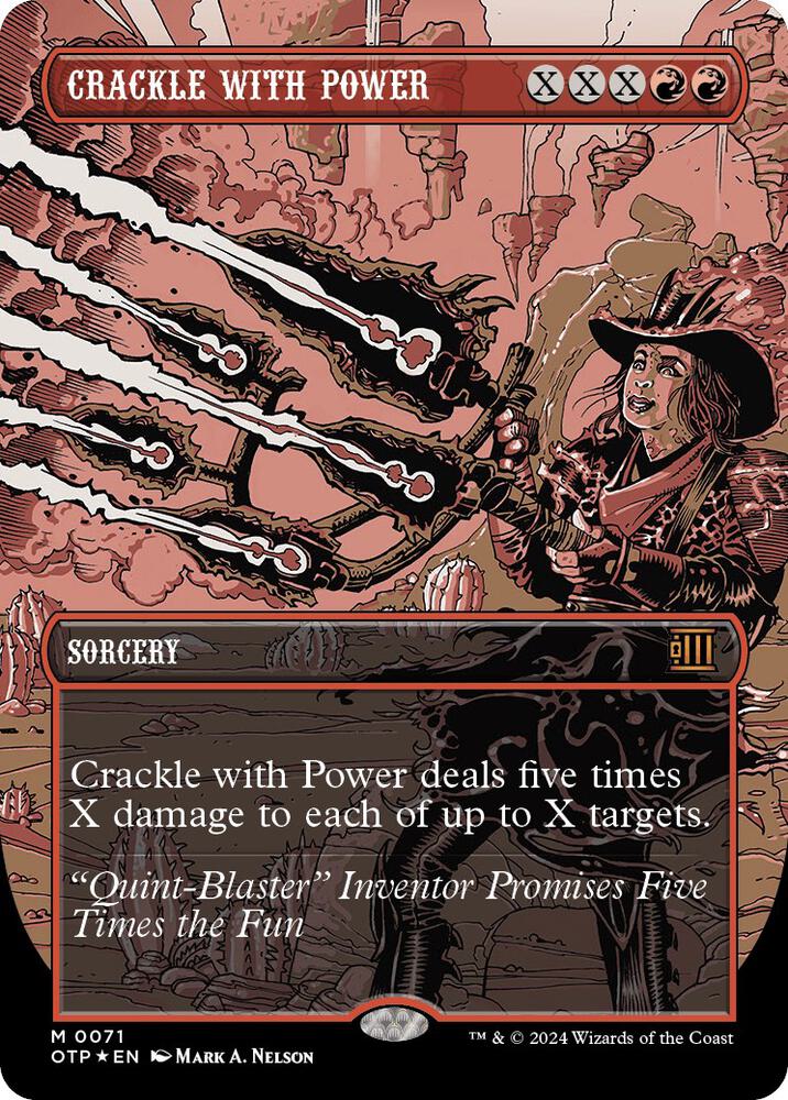 Crackle with Power 71/65 (Outlaws of Thunder Junction: Breaking News)  - Showcase Textured Foil | Good Games Modbury
