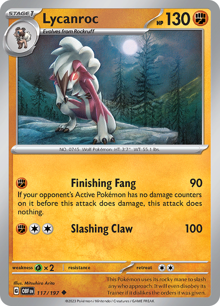 Lycanroc (117/197) [Scarlet & Violet: Obsidian Flames] | Good Games Modbury