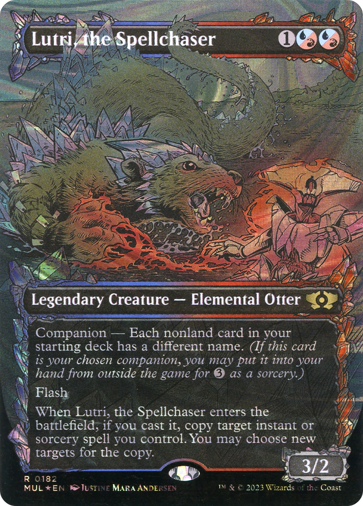 Lutri, the Spellchaser (Borderless) (Halo Foil) [Multiverse Legends] | Good Games Modbury