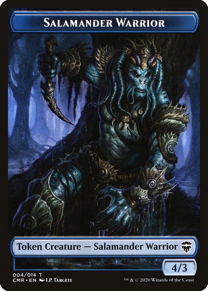 Copy (013) // Salamander Warrior Double-Sided Token [Commander Legends Tokens] | Good Games Modbury