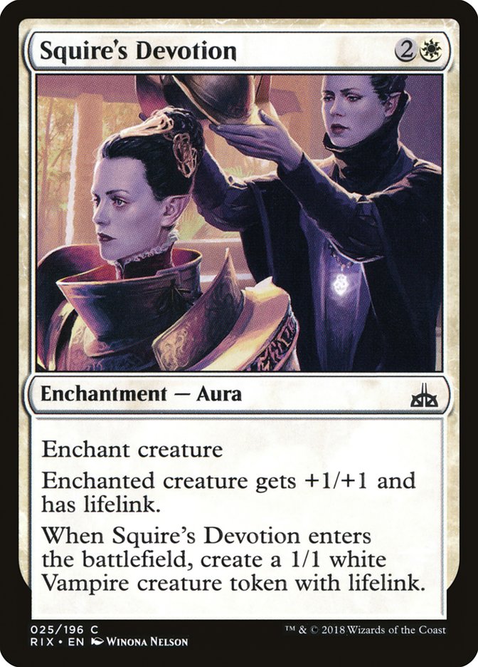 Squire's Devotion 25/196 (Rivals of Ixalan)  - Foil | Good Games Modbury