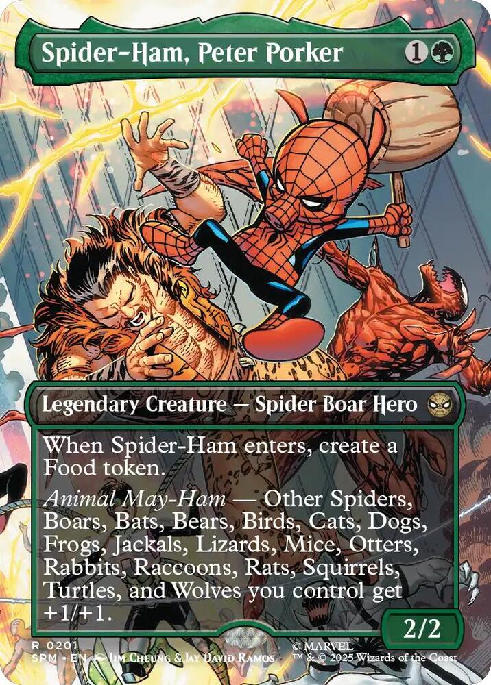 Spider-Ham, Peter Porker 201 (Marvel's Spider-Man)  - Borderless Foil | Good Games Modbury