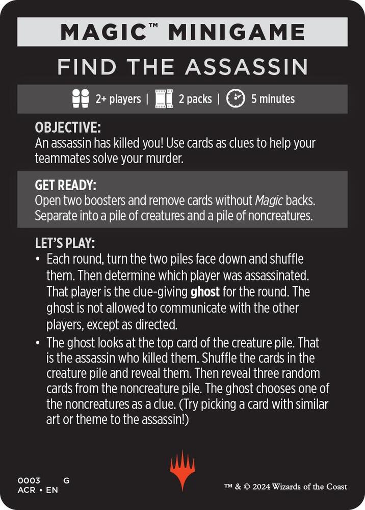 Magic Minigame Find The Assassin 3 (Universes Beyond: Assassin's Creed)  | Good Games Modbury