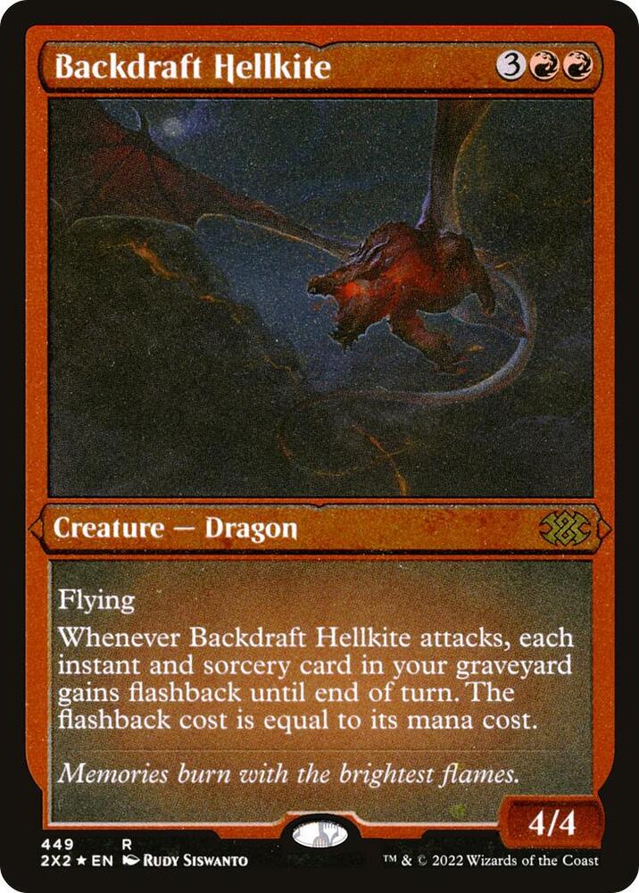Backdraft Hellkite 449 (Double Masters 2022)  - Etched Foil | Good Games Modbury