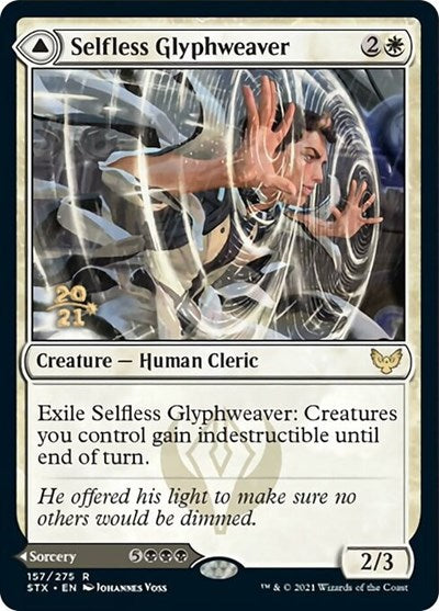 Selfless Glyphweaver // Deadly Vanity [Strixhaven: School of Mages Prerelease Promos] | Good Games Modbury