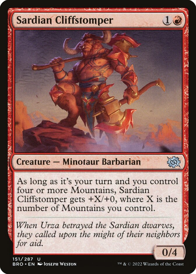 Sardian Cliffstomper 151/287 (The Brothers' War)  - Foil | Good Games Modbury