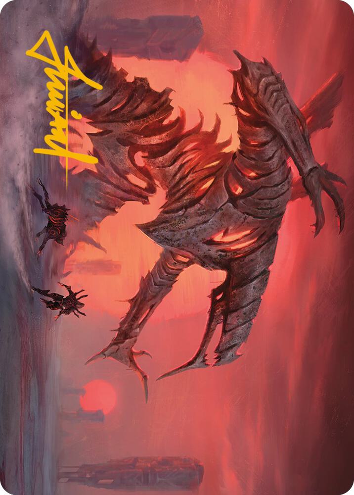 Red Suns Twilight Art Card Gold Stamped Signature 33 (Art Series: Phyrexia: All Will Be One)  | Good Games Modbury