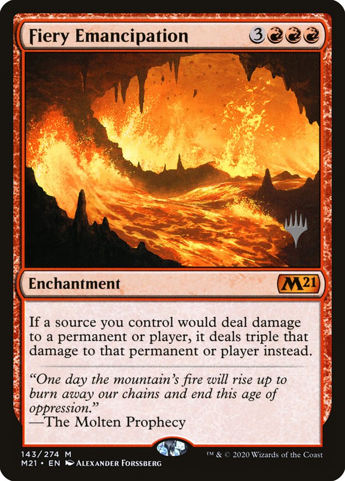 Fiery Emancipation (Promo Pack) [Core Set 2021 Promos] | Good Games Modbury