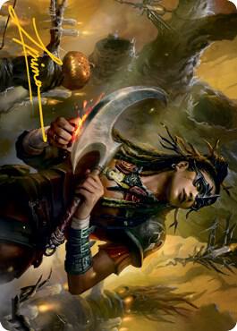 Harvesttide Sentry Art Card Gold Stamped Signature 47 (Art Series: Innistrad: Midnight Hunt)  | Good Games Modbury