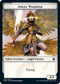 Angel Warrior // Plant Double-Sided Token [Zendikar Rising Tokens] | Good Games Modbury