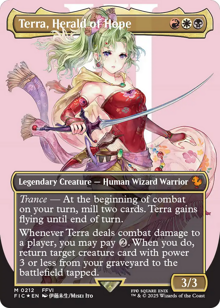 Terra, Herald of Hope (Borderless) (Surge Foil) [FINAL FANTASY Commander] | Good Games Modbury
