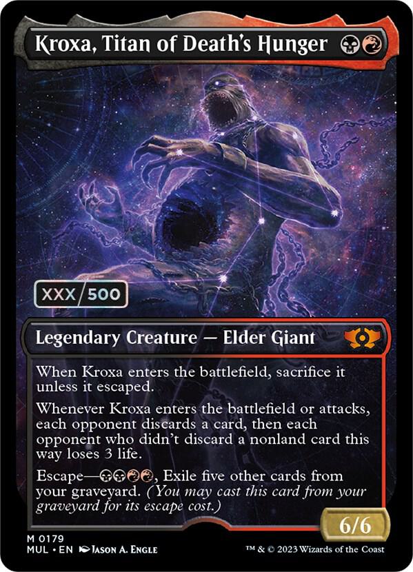 Kroxa, Titan of Death's Hunger Serialized 179z/65 (March of the Machine: Multiverse Legends)  - Double Rainbow Foil | Good Games Modbury